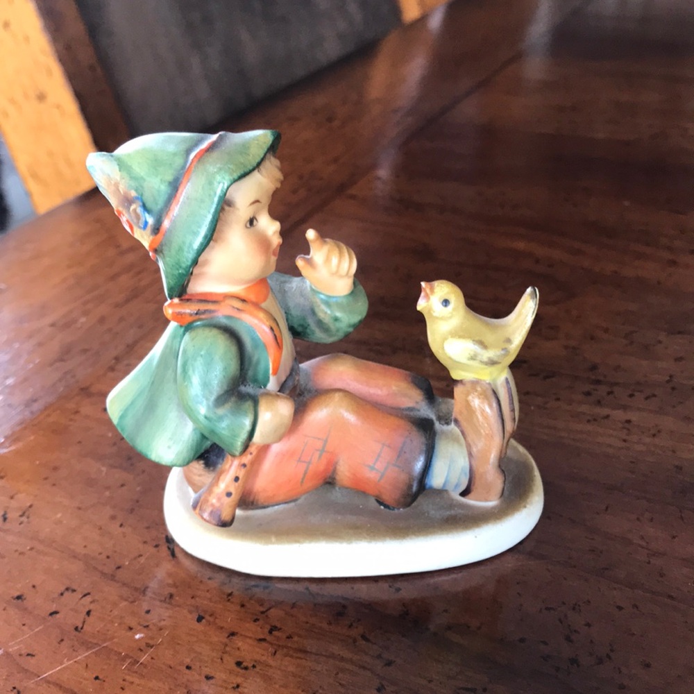 Goebel Hummel Singing Lessons Boy with Bird Figurine